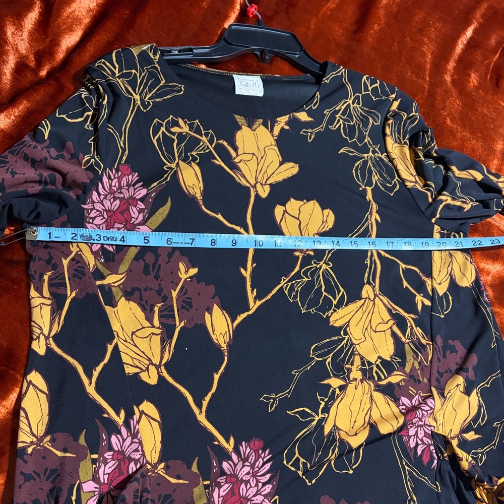 FOR BRIANA 💖 -Zadie B’s Floral Black and Gold Women's Bubble Dress - Picture 10 of 11